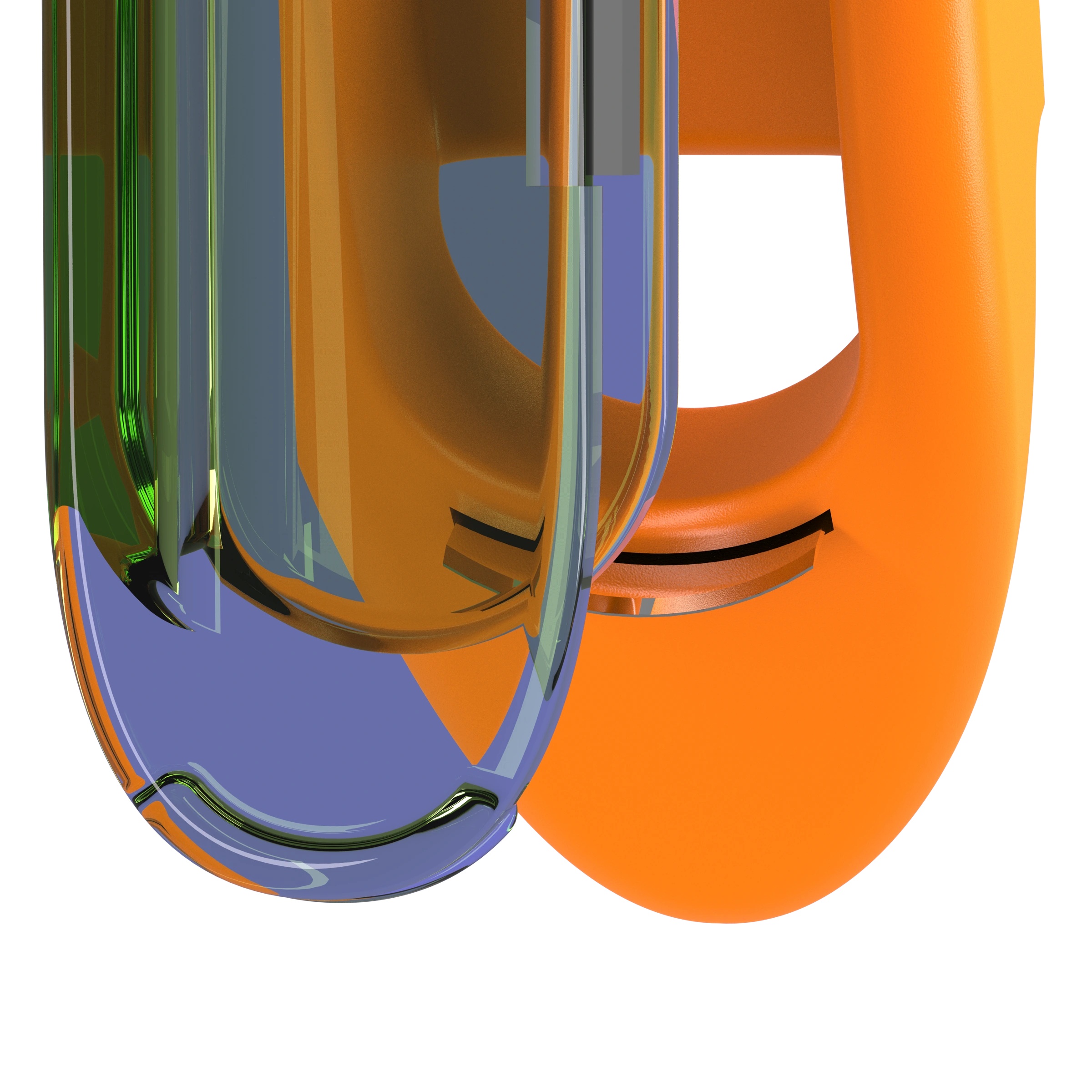 Close-up of the lower cutting edge and meeting surfaces of the enclosure and casing